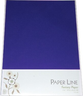 Karton - A4 - Mørkeblå - 10 Ark - 180 G - Fantasy Paper - Paper Line