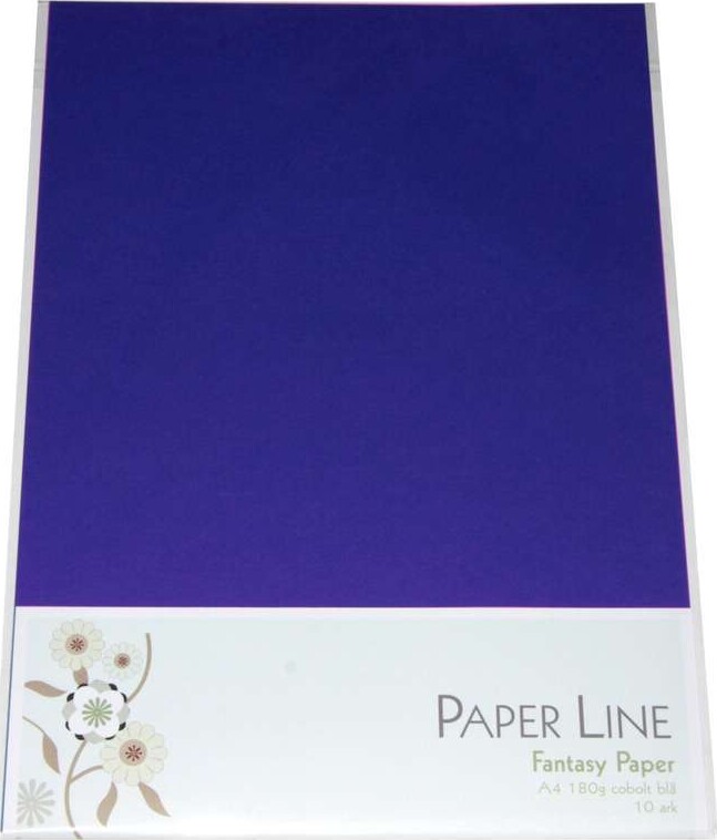 Karton - A4 - Mørkeblå - 10 Ark - 180 G - Fantasy Paper - Paper Line