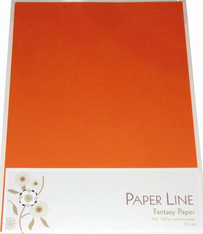 Karton - A4 - Mørkeorange - 10 Ark - 180 G - Fantasy Paper - Paper Line