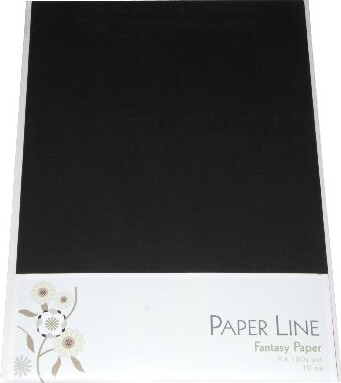 Karton - A4 - Sort - 10 Ark - 180 G - Fantasy Paper - Paper Line