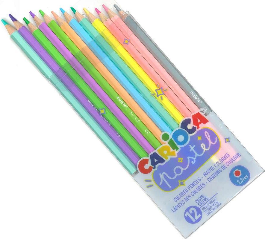 Carioca - Pastel Farveblyanter - 12 Pastelfarver