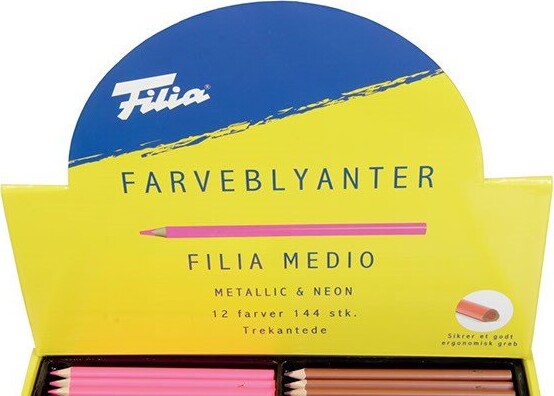 Filia Farveblyanter - Metallic Og Neon - 12 Farver - 144 Stk | Se tilbud og på Gucca.dk