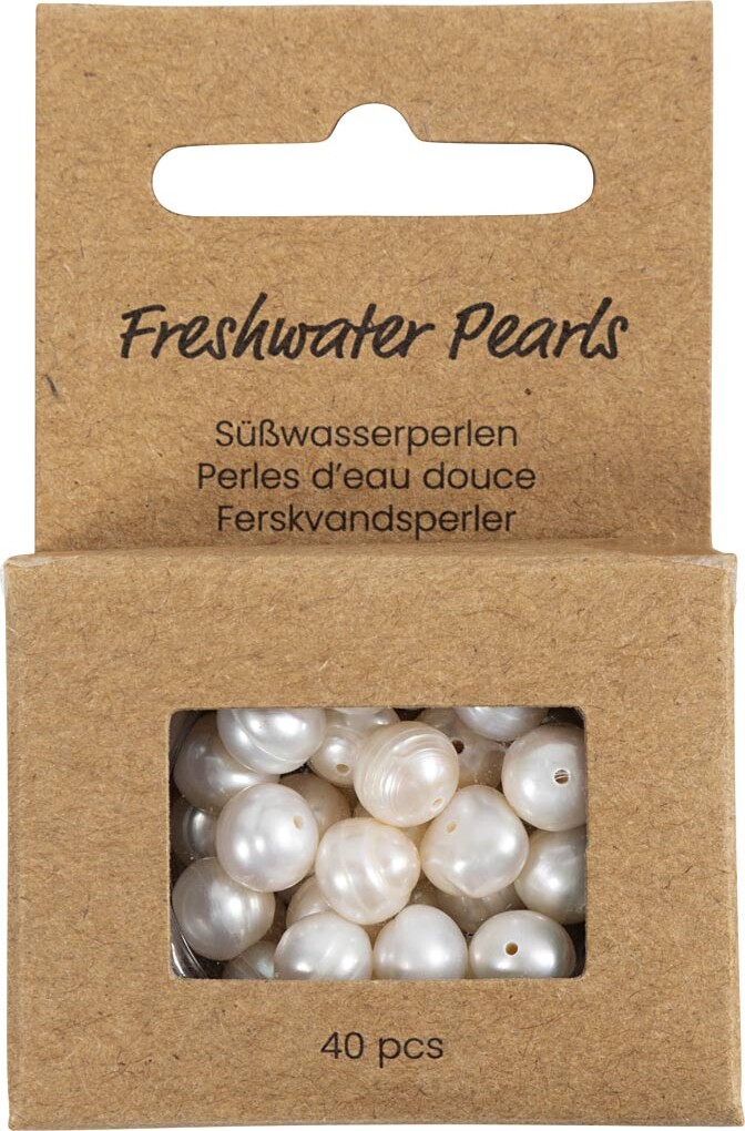 Ferskvandsperler - Gennemboret På Langs - Ø 4 Mm - Hulstr 1 Mm - Perlemor