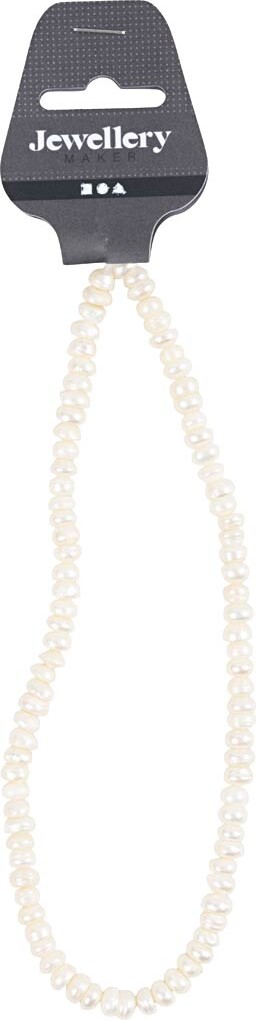 Ferskvandsperler - Str 4-6 Mm - Hulstr 1 Mm - Perlemor - 40 Cm