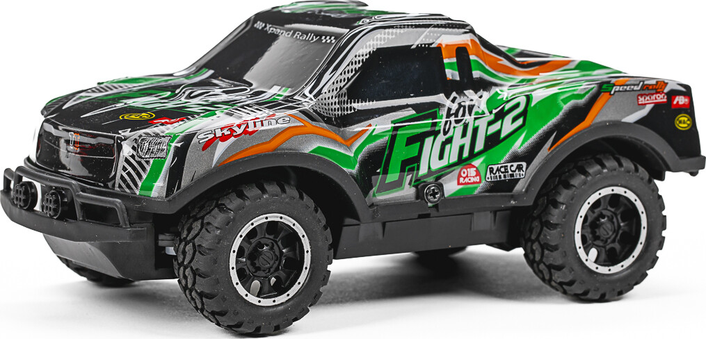 Tec-Toy - Fight-2 Rc Bil Med Lys - 1 24 - 10 Kmt - 2 4 Ghz - Grøn