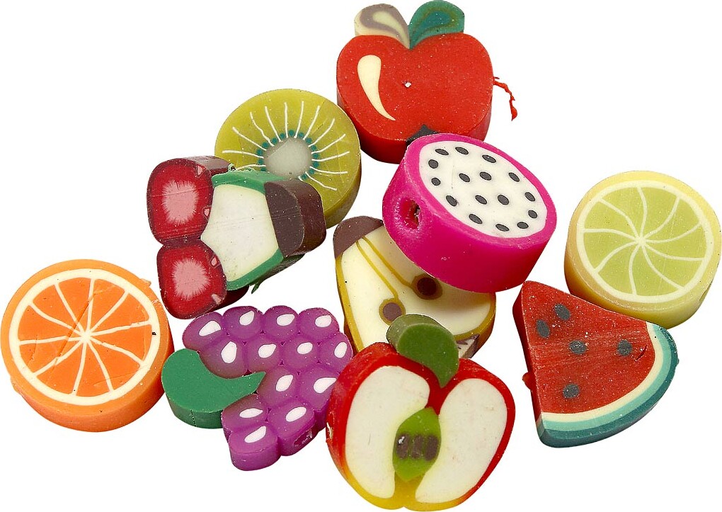 Figurperler - Frugt - Ø 10 Mm - Hulstr 1 5 Mm - 60 Stk