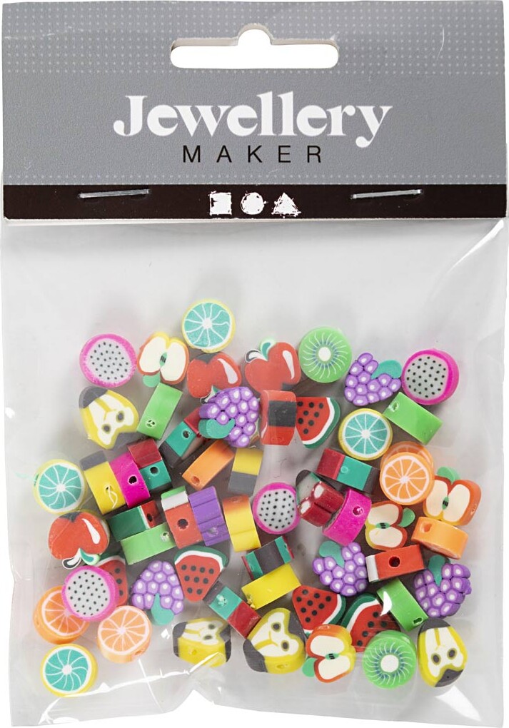 Figurperler - Frugt - Ø 10 Mm - Hulstr 1 5 Mm - 60 Stk