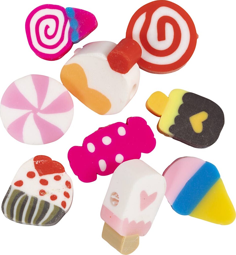 Figurperler - Slik - Kager Og Is - Ø 10 Mm - Hulstr 1 5 Mm - 60 Stk