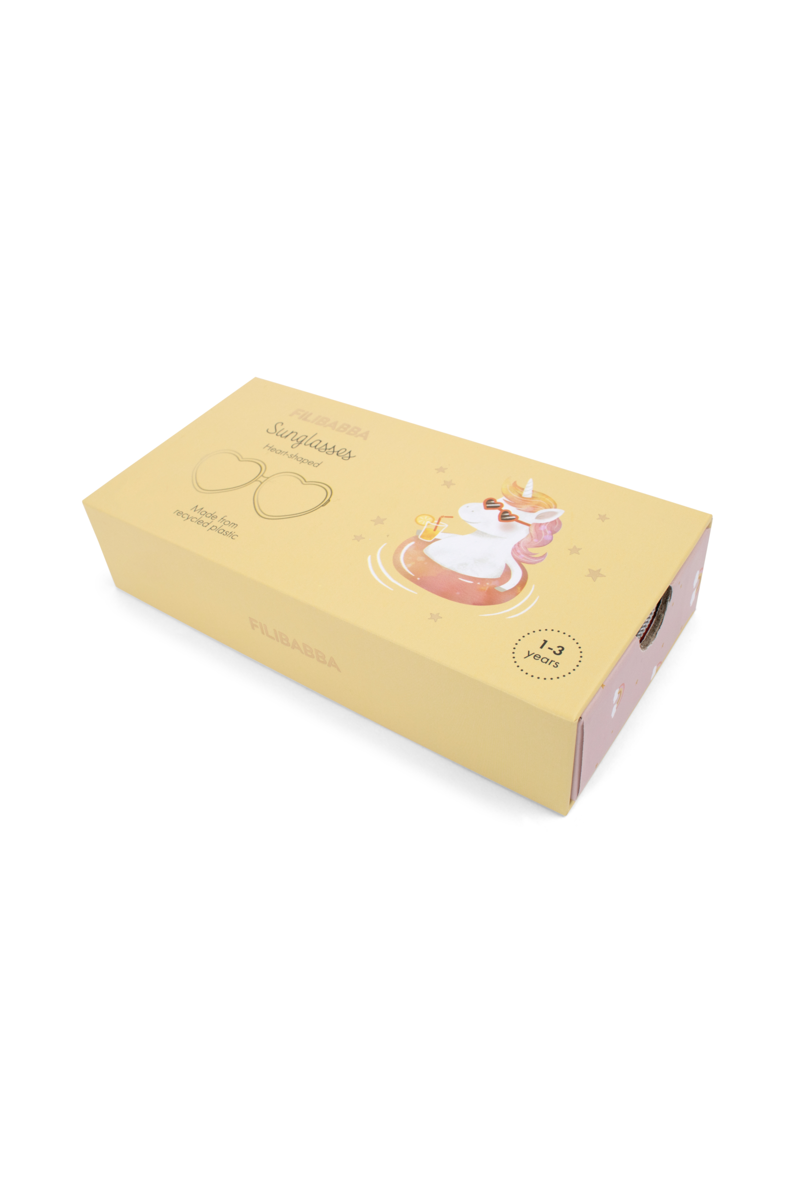 Filibabba - Børnesolbriller - 1-3 År - Hjerte - Peach Whip - Pink