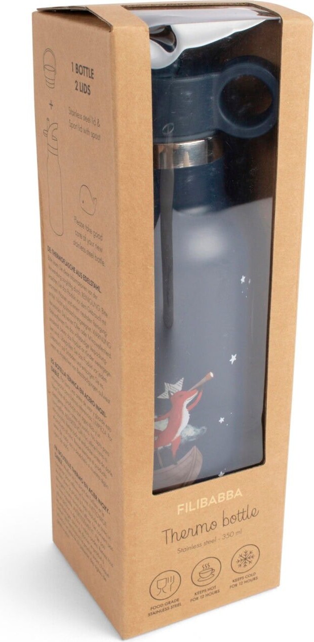 Filibabba - Termoflaske Med Sugerør Til Børn - Stål - 350 Ml - Dreamy