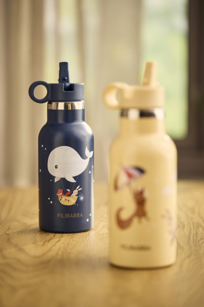 Filibabba - Termoflaske Med Sugerør Til Børn - Stål - 350 Ml - Dreamy