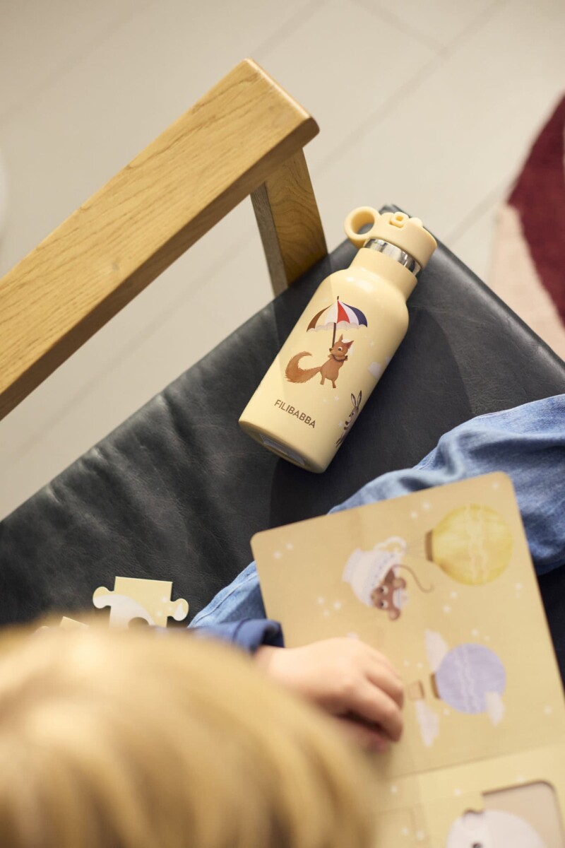 Filibabba - Termoflaske Med Sugerør Til Børn - Stål - 350 Ml - Star