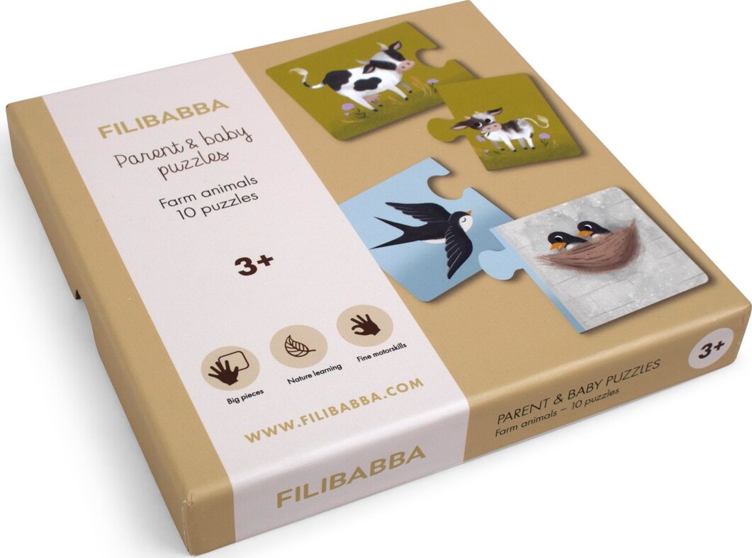 Puslespil Med Dyr - Bondegårdsdyr - Filibabba - 10 Stk