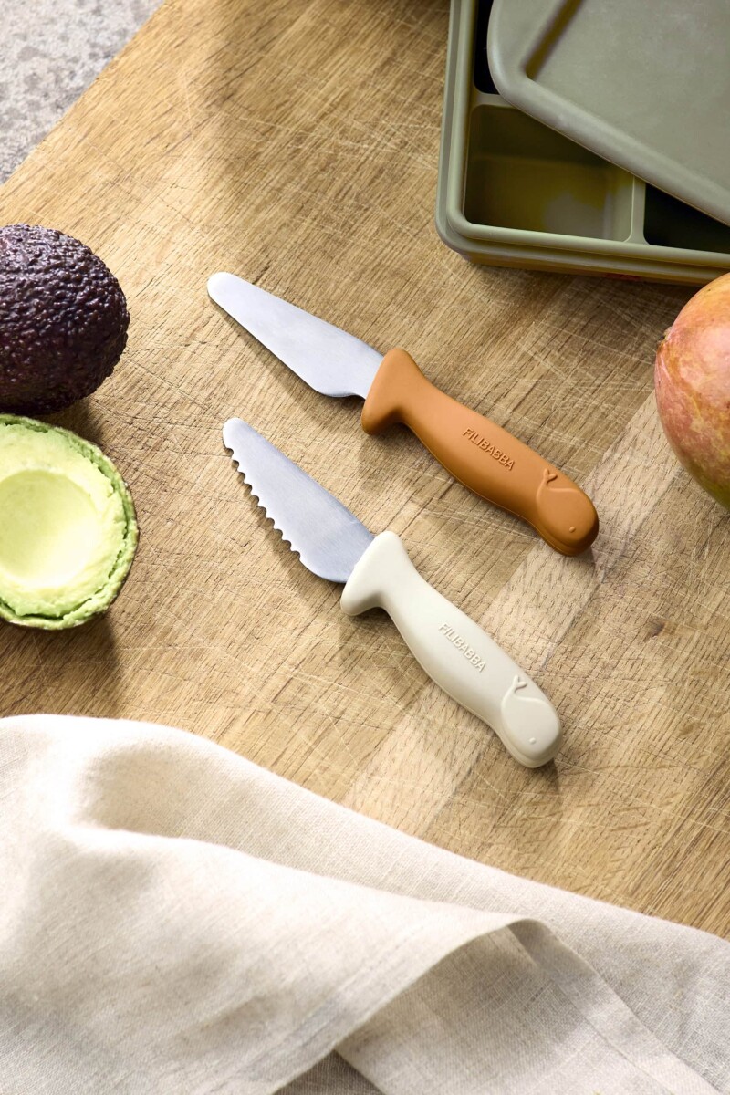 Filibabba - Knivsæt Til Børn 2-Pak - Pumpkin Offwhite