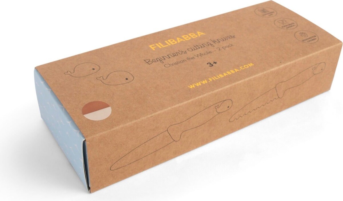Filibabba - Knivsæt Til Børn 2-Pak - Pumpkin Offwhite