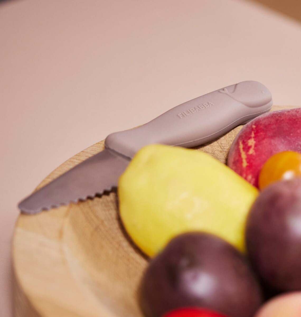 Filibabba - Knivsæt Til Børn - 2 Stk - Varm Grå Rose