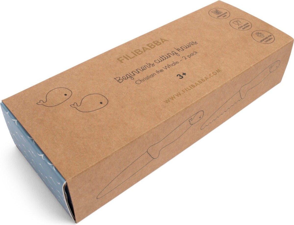 Filibabba - Knivsæt Til Børn - 2 Stk - Varm Grå Rose