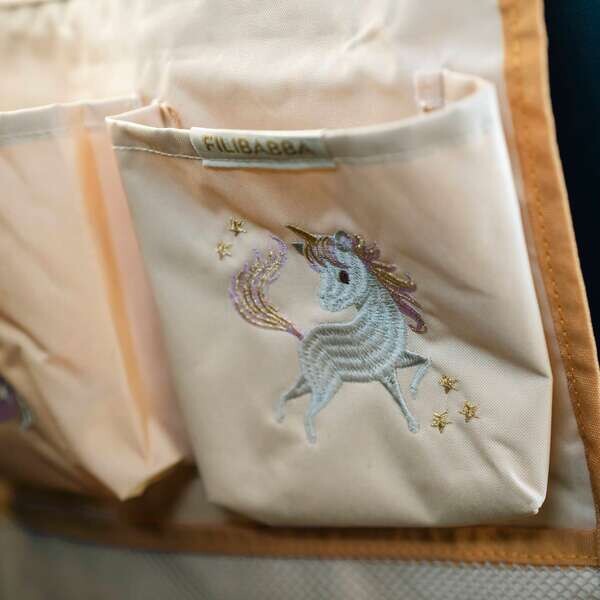 Filibabba - Bilsæde Organizer Til Børn - Unicorn Shores - Gul