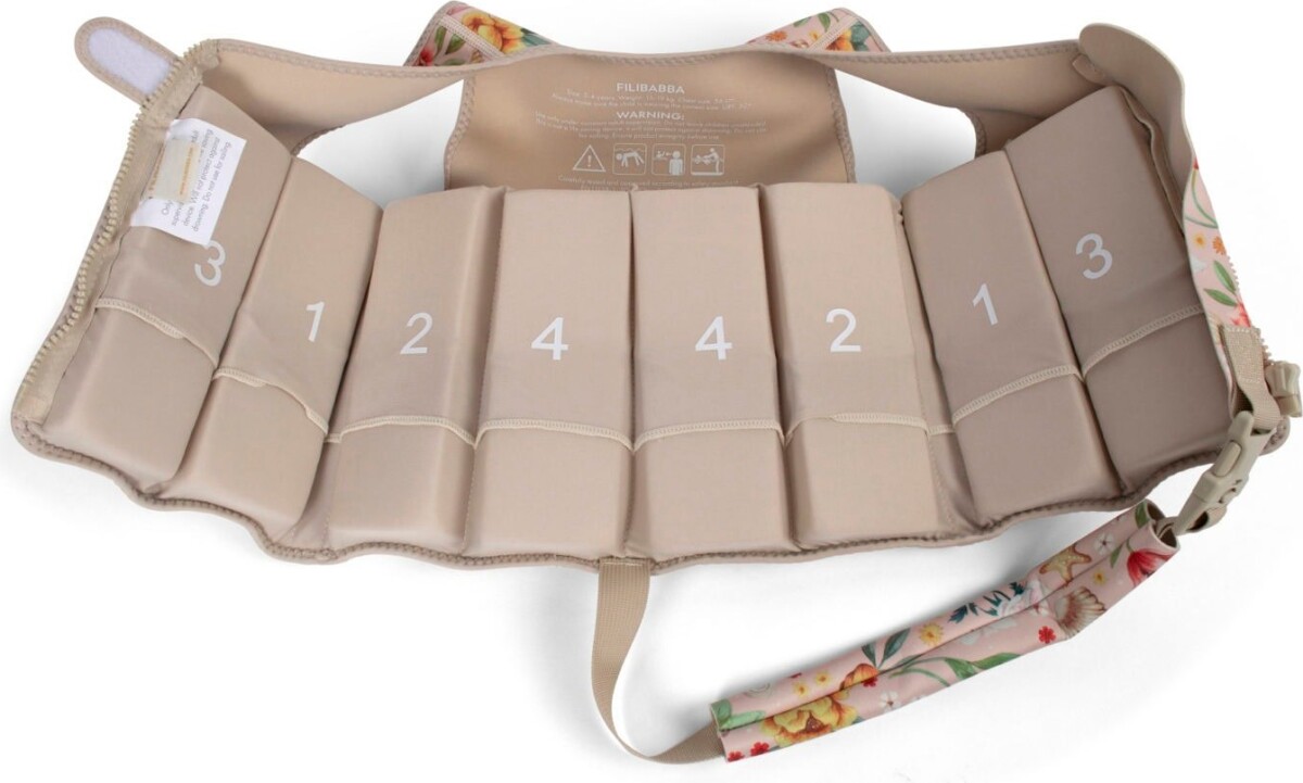 Filibabba - Svømmevest Til Børn - 3-4 År - Blomster Strand