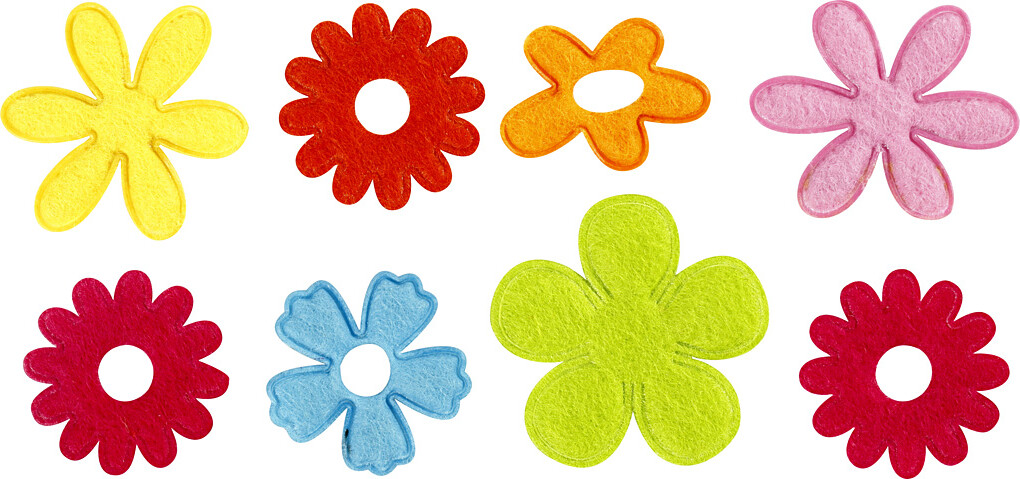 Filtblomster - Str 35X45 Mm - Tykkelse 1 2 Mm - 16 Stk