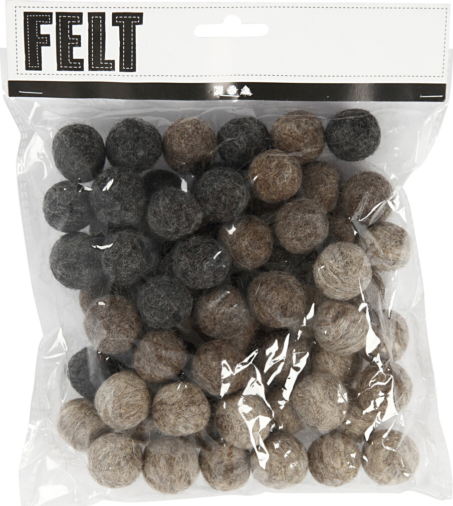 Filtkugler - Ø 20 Mm - Natur - 64 Stk