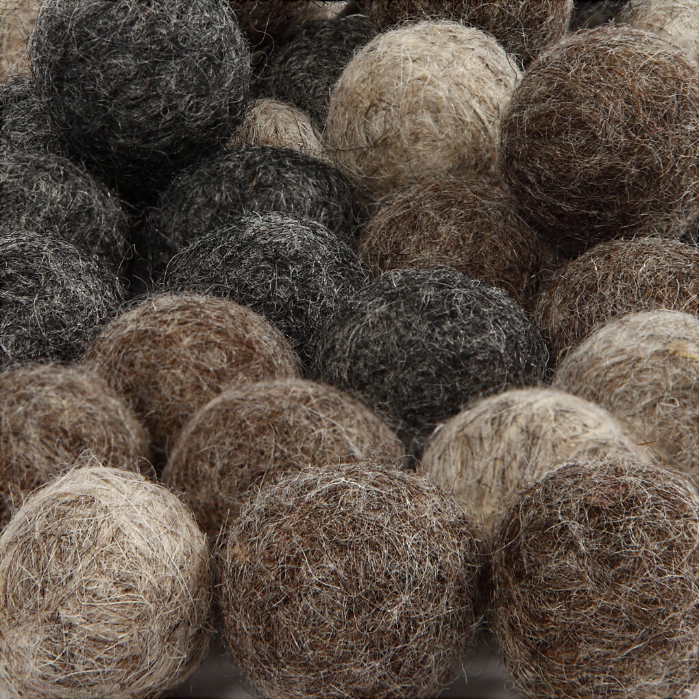 Filtkugler - Ø 20 Mm - Natur - 64 Stk