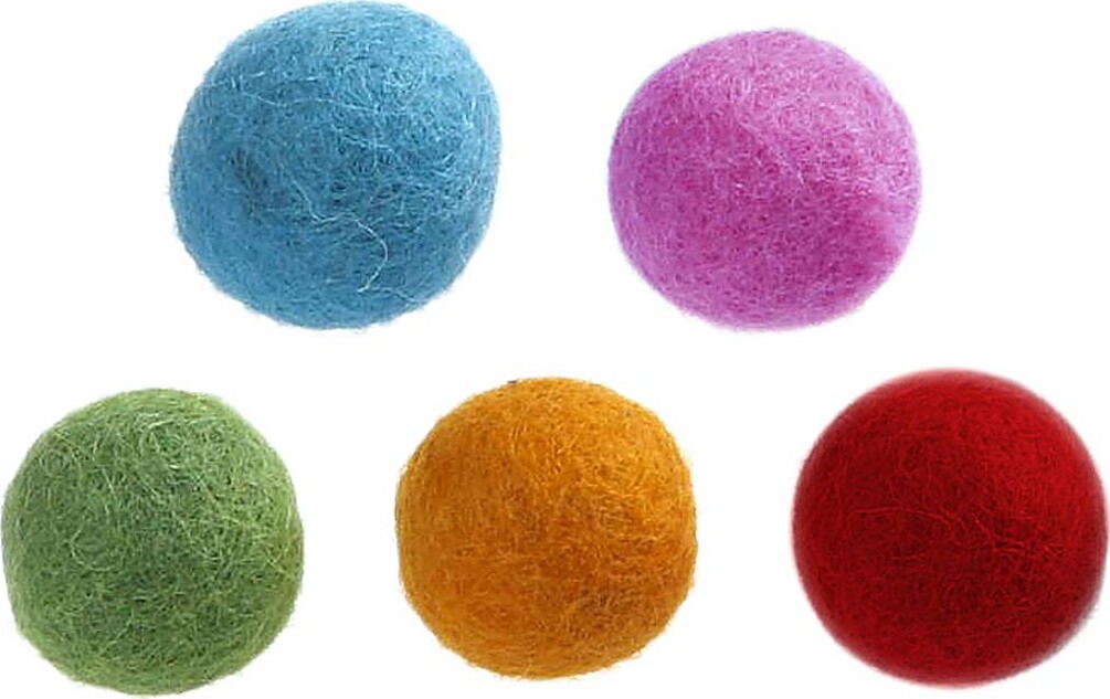 Filtkugler - Ø 20 Mm - Stærke Farver - 64 Stk