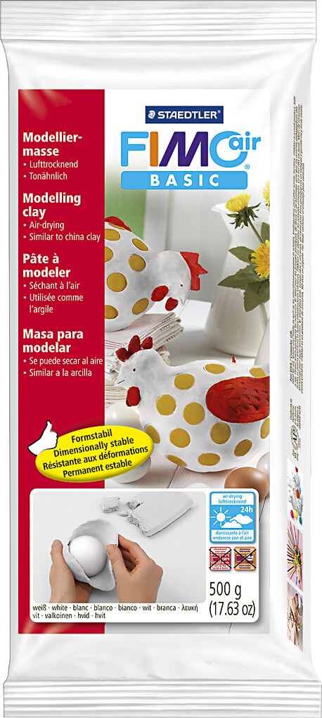 Fimo - Selvhærdende Ler - Air - Hvid - 500 G
