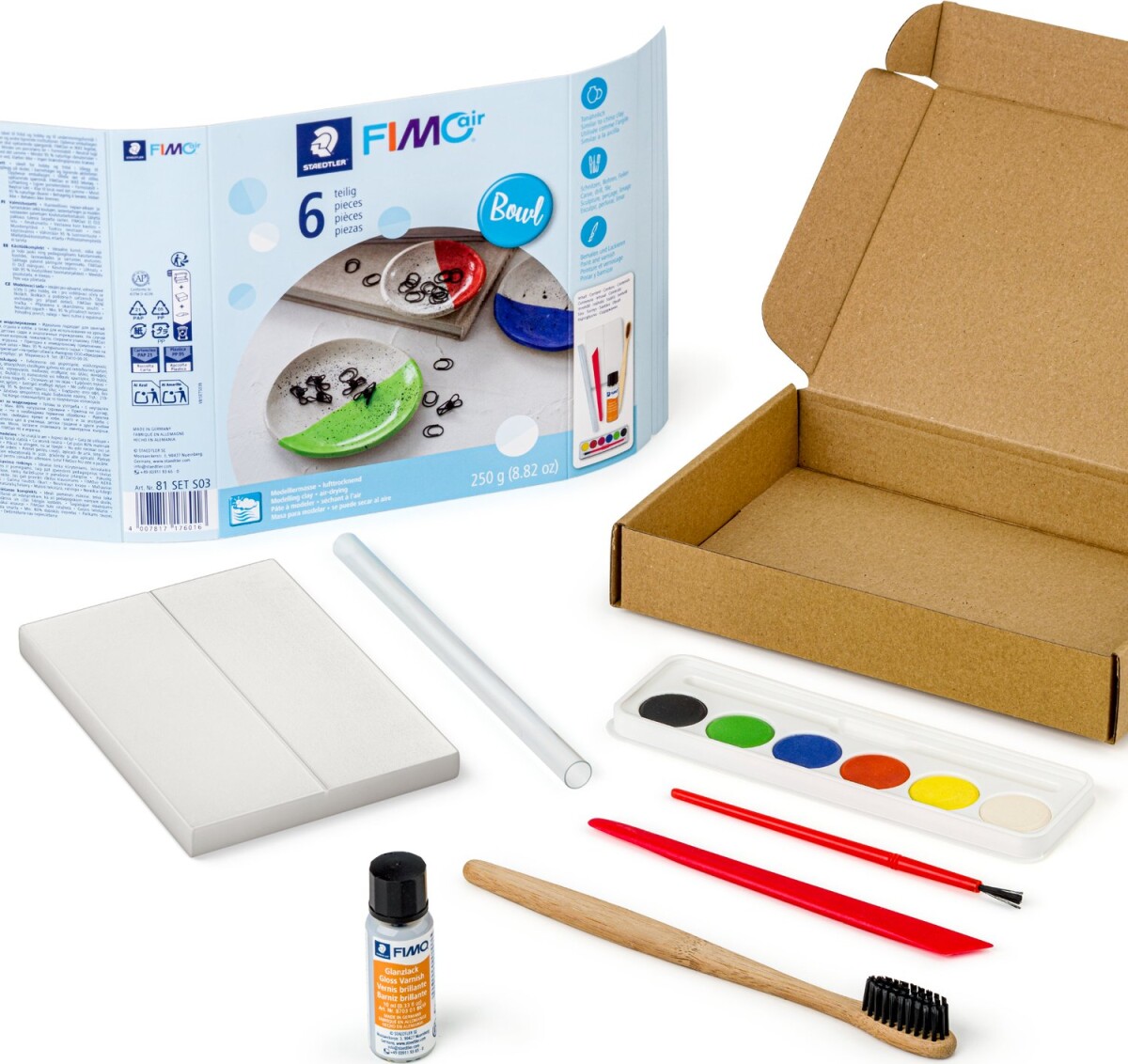 Staedtler - Fimo Air - Lufttørrende Ler Sæt - 6 Dele - Skåle