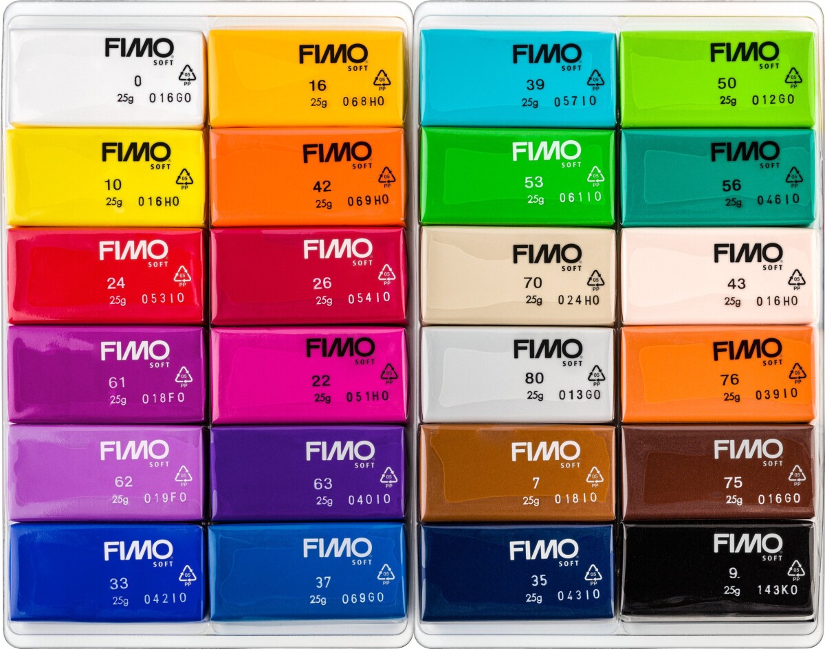 Fimo Soft - Ler Til Ovn - Soft Basic Sæt - 24 Farver - Staedtler