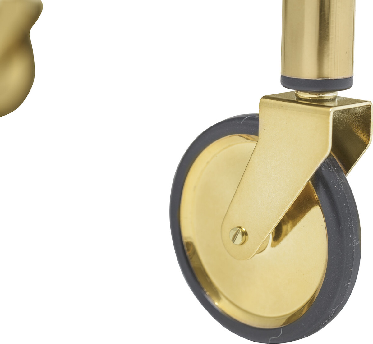 Bloomingville - Fine Barbord På Hjul - Guld - Glas - Rundt