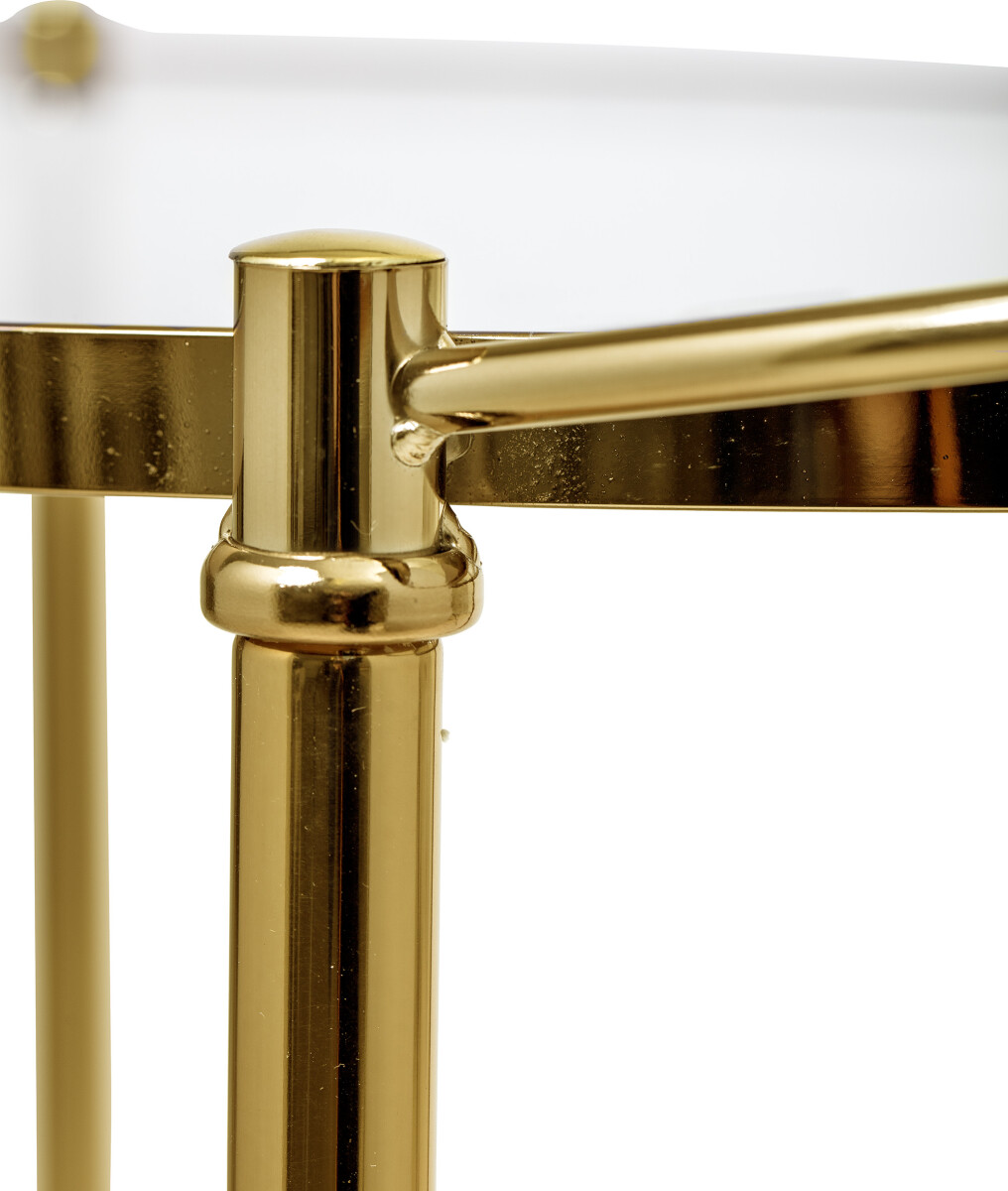 Bloomingville - Fine Barbord På Hjul - Guld - Glas - Rundt