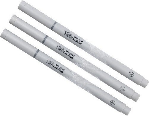 Winsor Newton - Finelines Kuglepenne - Cool Grey - 3 Stk