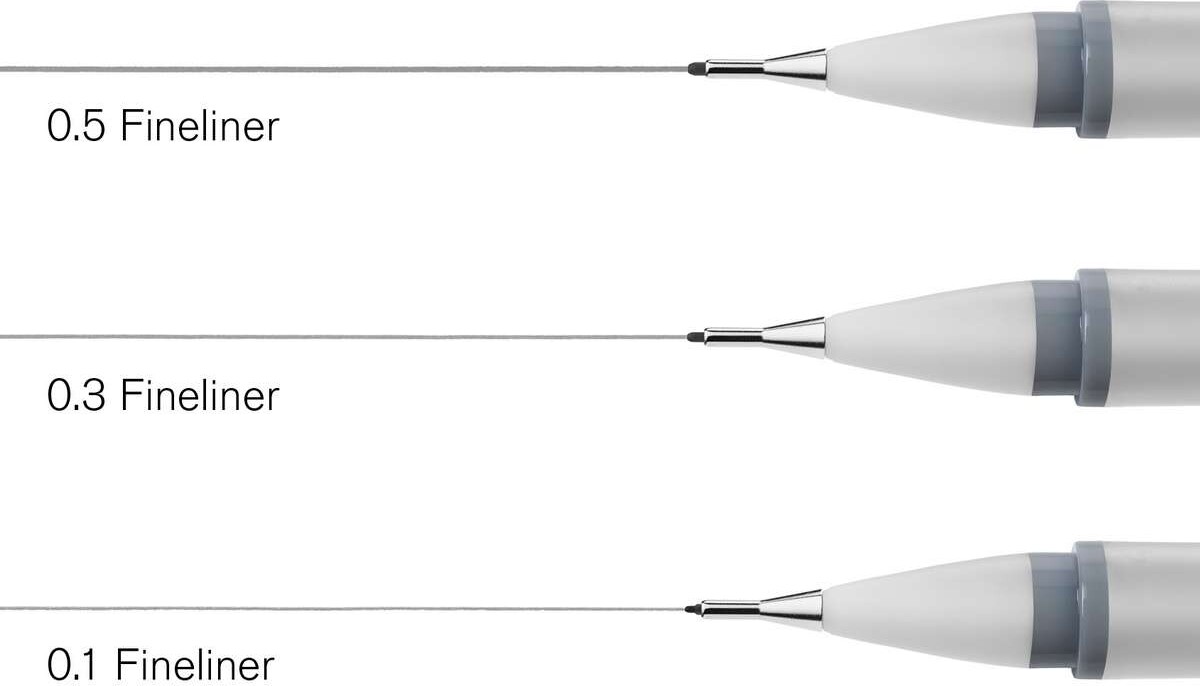 Winsor Newton - Finelines Kuglepenne - Cool Grey - 3 Stk