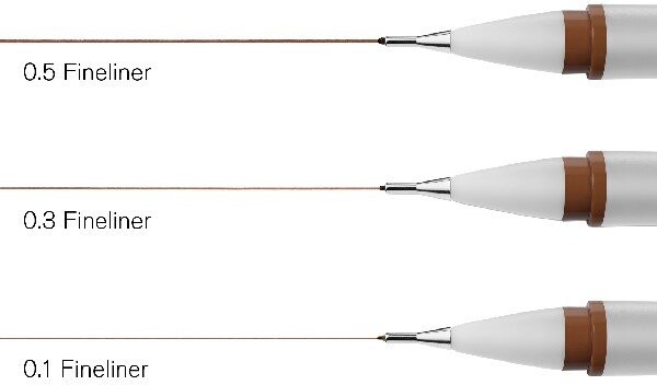 Winsor Newton - Fineliners - Sepia - 01 03 05 - 3 Stk