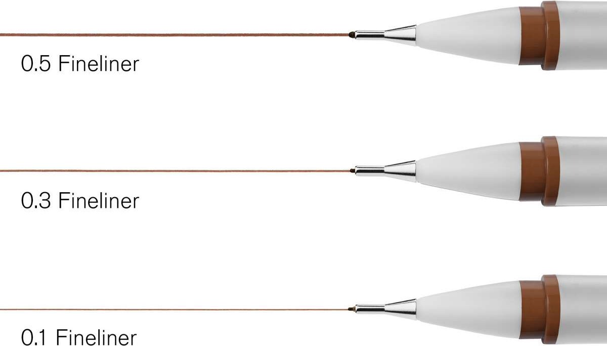 Winsor Newton - Fineliners - Sepia - 01 03 05 - 3 Stk