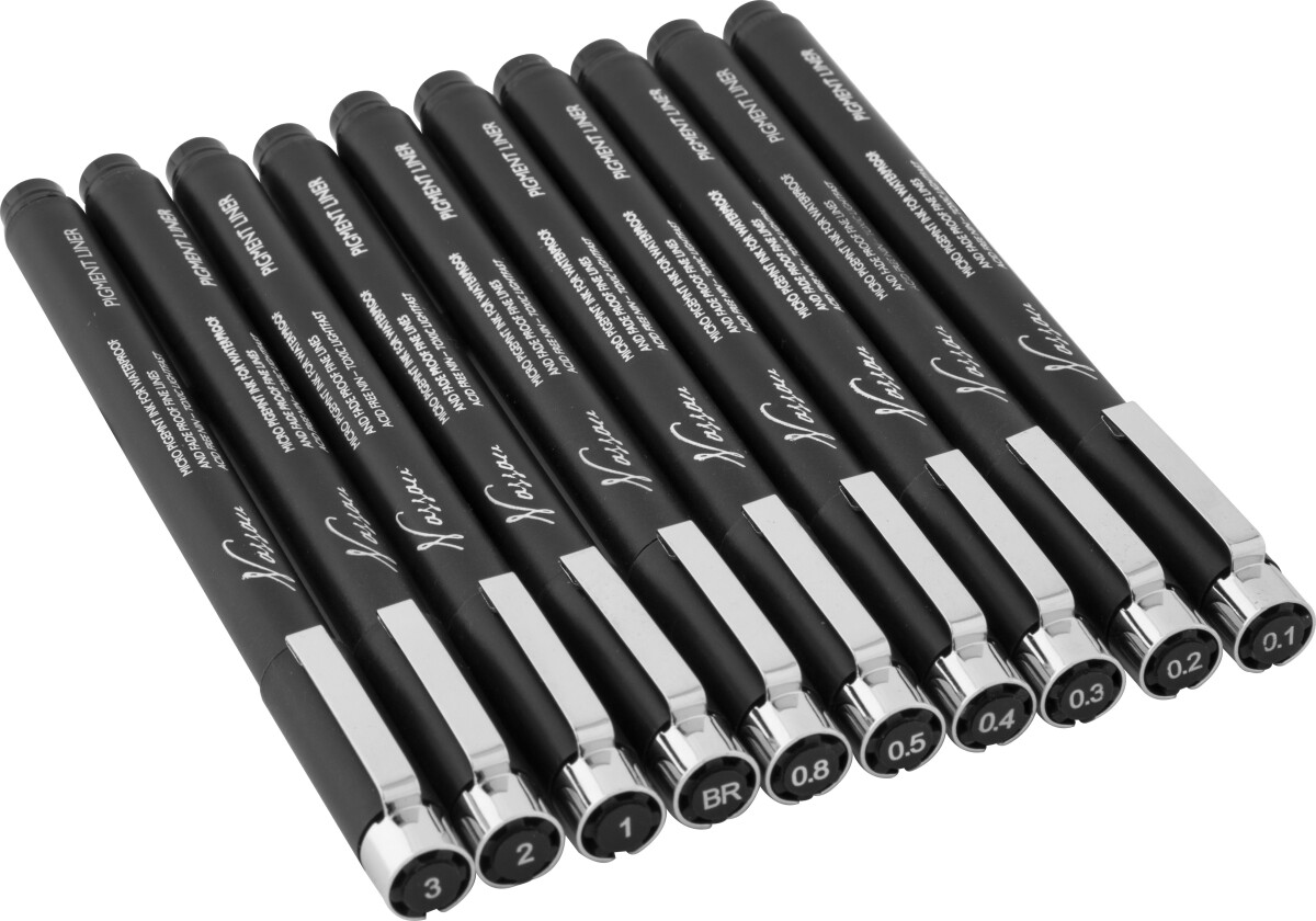 Fineliners Penne Sæt - 0 1-0 3 Mm - Nassau - 10 Stk