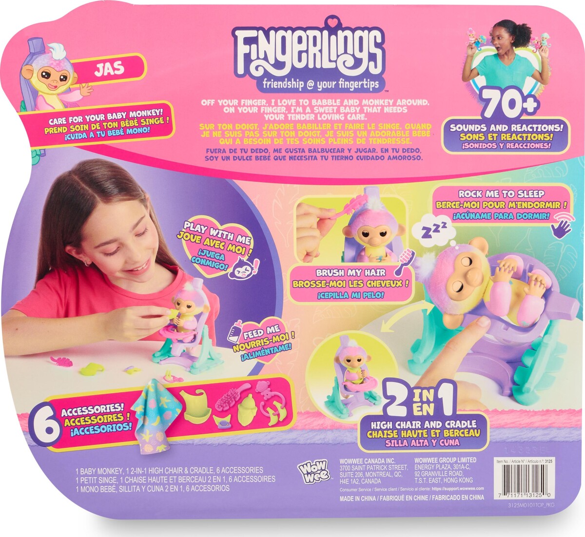 Fingerlings - Monkey 20 Legesæt - Jas - Interaktiv Abe