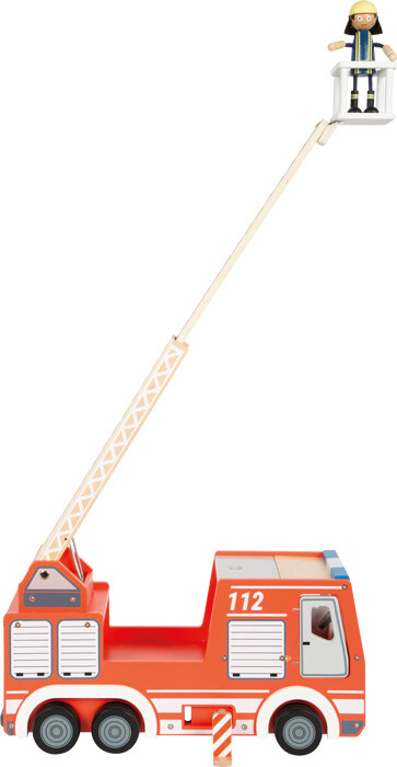 Legetøjs Brandbil I Træ - Legesæt Inkl Figur Til Børn - Small Foot