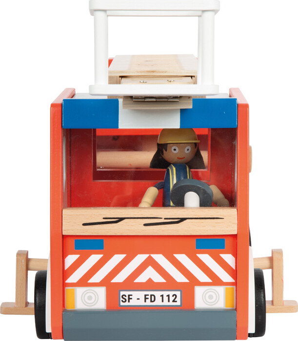 Legetøjs Brandbil I Træ - Legesæt Inkl Figur Til Børn - Small Foot
