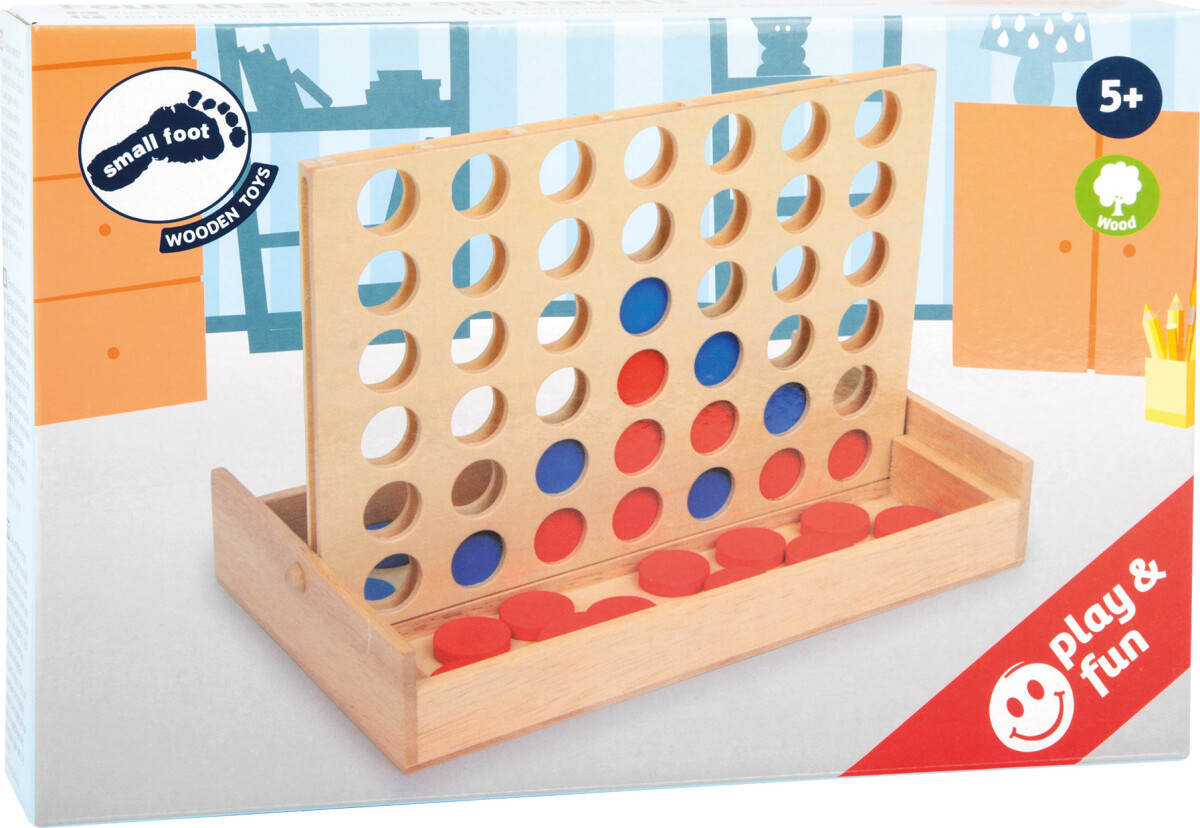 Fire På Stribe - Brætspil I Træ