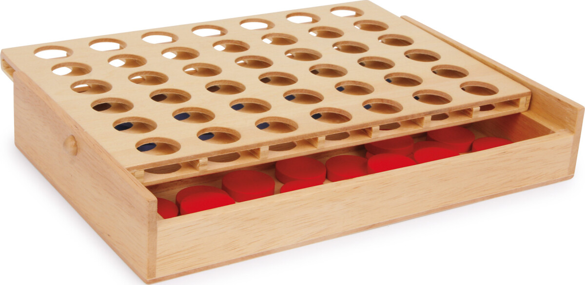 Fire På Stribe - Brætspil I Træ