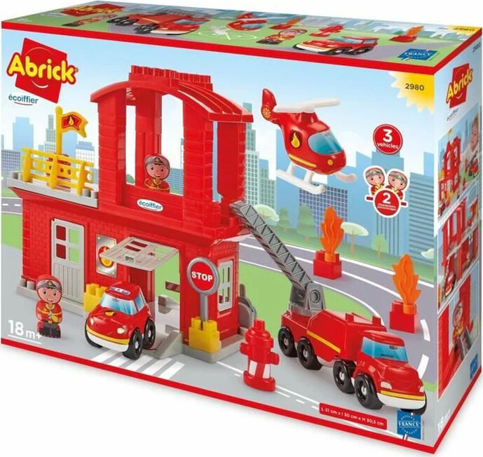 Brandstation Legetøj Til Børn - Inkl Helikopter Brandbiler Figurer -