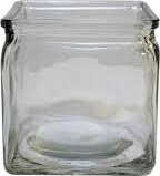 Firkantet Lysglas - H 10 Cm - Str 10X10 Cm - 12 Stk