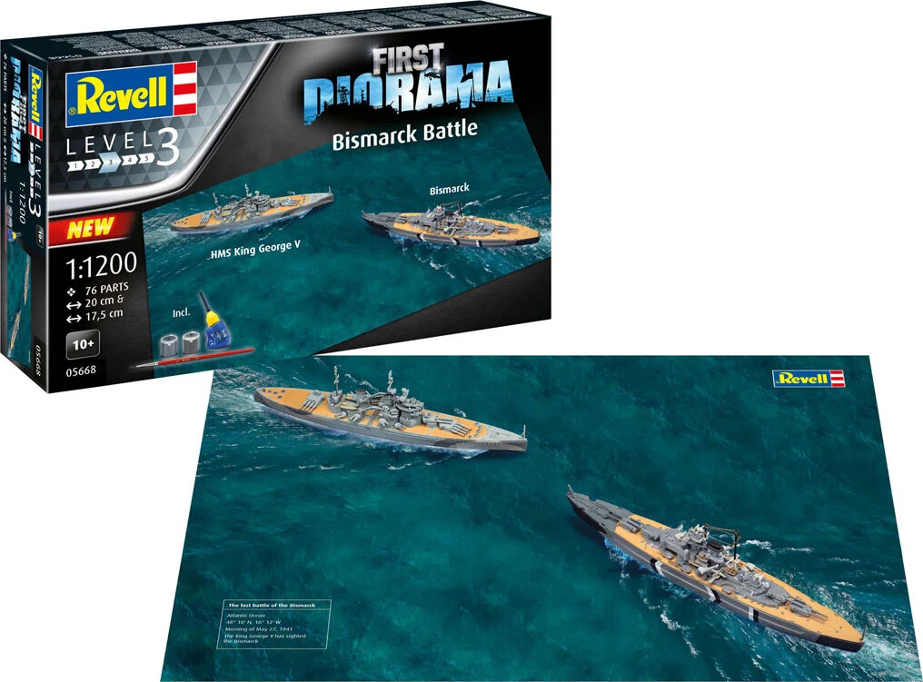 Revell - First Diorama Bismarck Battle Byggesæt - Level 3 - 05668