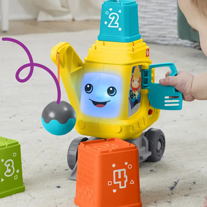 Fisher-Price - Count Stack Crane - Kranbil Legetøj Med Klodser