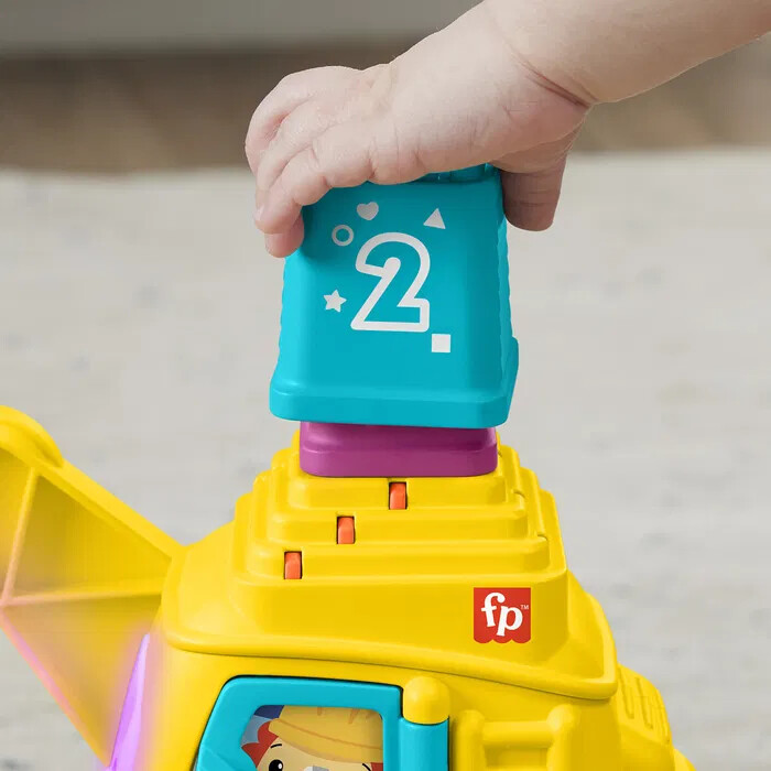 Fisher-Price - Count Stack Crane - Kranbil Legetøj Med Klodser