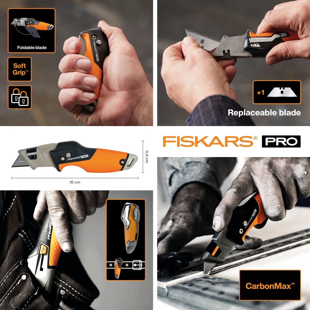 Fiskars - Pro Carbonmax Folding Utility Knife - Universalkniv