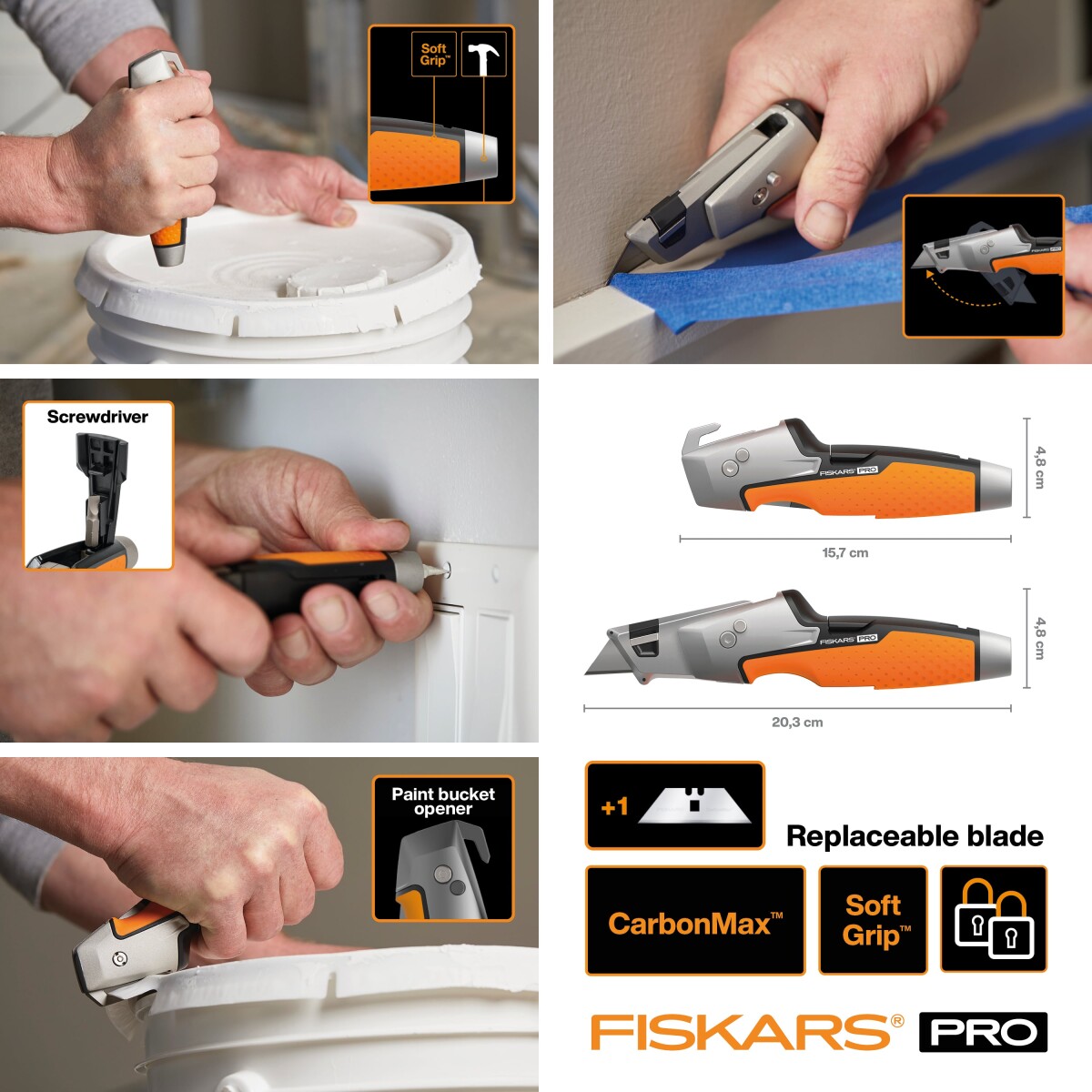 Fiskars - Pro Carbonmax Painter S Knife - Maler Universalkniv