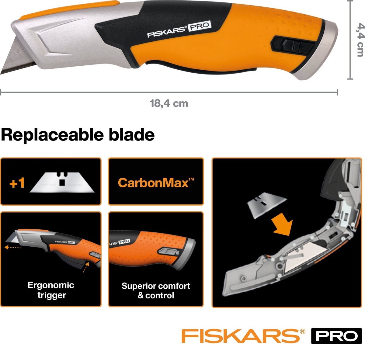 Fiskars - Pro Carbonmax Universalkniv - Safe